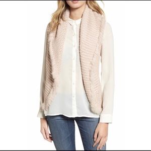 Love Token knot vest lined with real rabbit fur